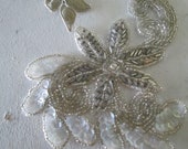Vintage Glass Bead Sequin Millinary Wedding Dress Swatch Crafting Sewing Piece Romantic Chic TVAT EPSTeam HSH Farmhouse WLVteam