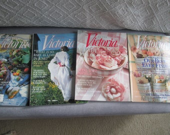 Vintage 1999, May, June, July, August Victoria Magazine Roses Summer Outdoor living Cottage Chic Pastels