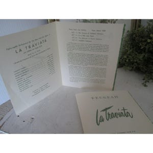 1954年、ヴュルツブルク歌劇場管弦楽団による「椿姫」のヴィンテージ紙製プログラム2枚