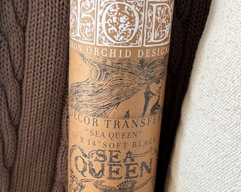 Transferencia para muebles de taberna Sea Queen de Iron Orchid Designs IOD, color negro, 11” x 14”