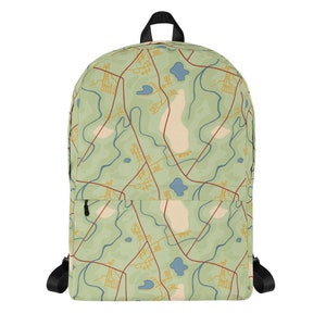 Road Map Backpack Travel Print Book Bag Gift for Map Lovers Water ...