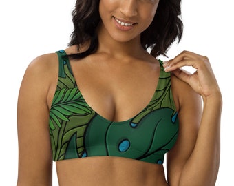 Haut de maillot de bain bikini Tropical Leaves, fabriqué à partir de matériaux recyclés