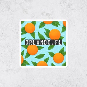 Adesivo in vinile Orlando Florida USA Travel Orange Citrus Laptop Decal Sticker ispirato all'aeroporto per bottiglia d'acqua