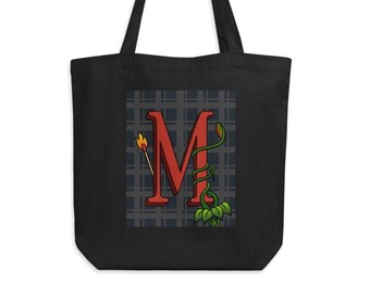 Tote Bag, Letter M Monogram Bag, Art Bag, Monogram Tote, Monogram Tote Bag