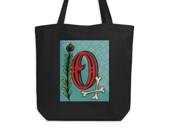 Letter O Tote Bag, Monogram Tote Bag