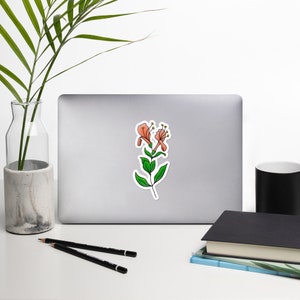 Sticker, Honeysuckle Vinyl Sticker, Floral Sticker, Luggage Sticker, Journal Sticker image 7