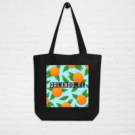 Orlando Florida Tote Bag Citrus Oranges Vacation Bag USA Travel Gift for Theme Park Visitor Souvenir