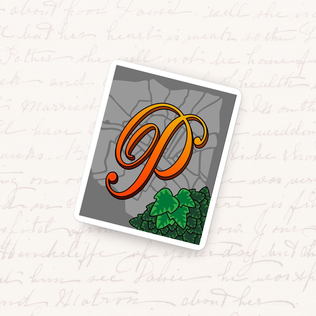 Initial P Sticker Letter P Vinyl Sticker Typography Monogram Waterproof Decal Unique ...