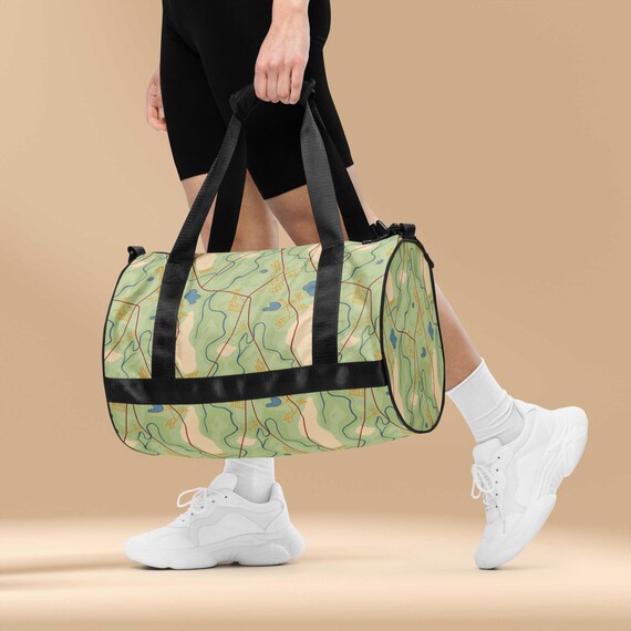 Road Map Weekender Bag Road Trip Duffel for Travel Lovers Water-Resistant Van Life Overnight Bag Creative Travel Gift