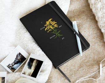Florales Goldenrute Hardcover-Journal: Motivierendes liniertes Notizbuch