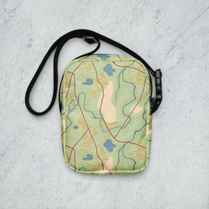 Maps Crossbody Bag Travel Zipper Bag mit Strap Geschenk für Travel Lover Van Life Bag