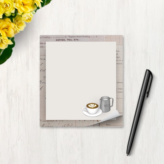 Coffee Notepad Latte Art Stationery Gift for Barista or Coffee Lover for Coffee Passport Journal