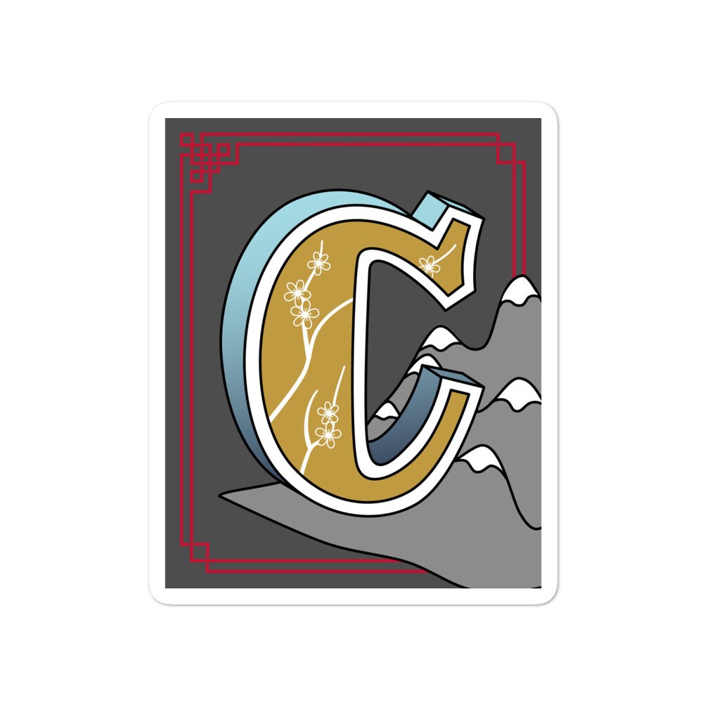 Sticker Letter C Vinyl Sticker Art Sticker Illustrasion Etsy