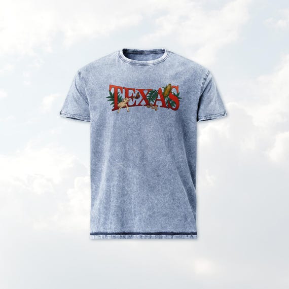 Texas T-Shirt USA Travel Denim Graphic Tee