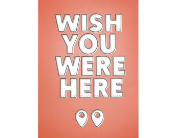 Greeting Card, Wish You Were Here, Blank Greeting Card