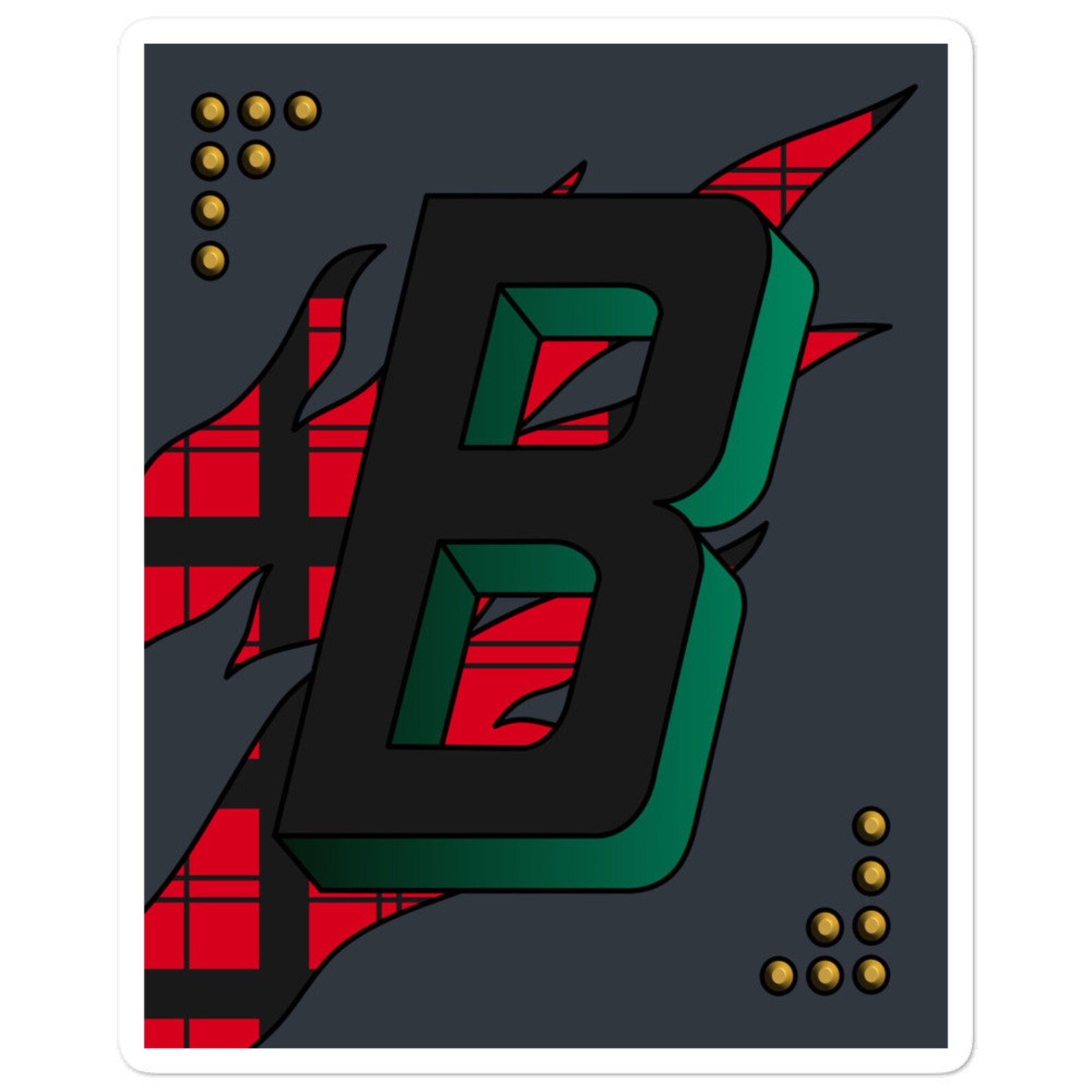 Sticker Letter B Vinyl Sticker Art Sticker Illustration Etsy