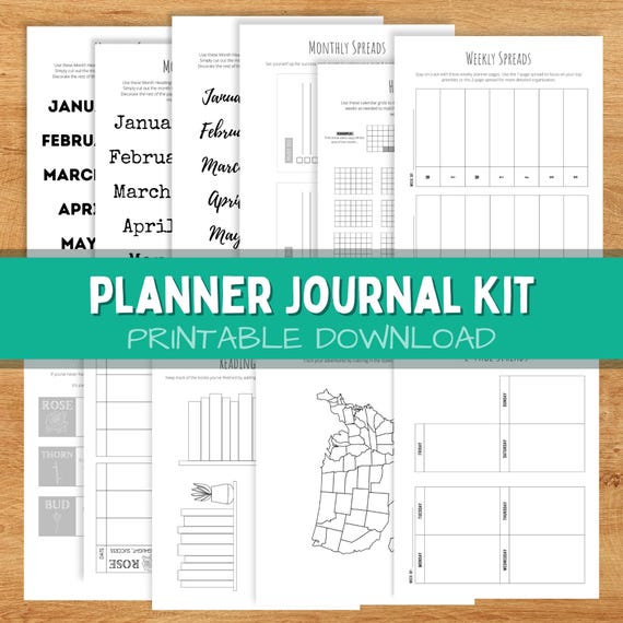 Planner Journal Kit Printable Digital Download DIY Planner Templates