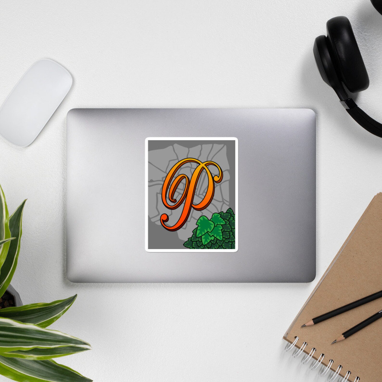 Sticker Letter P Vinyl Sticker Art Sticker Illustrasion Etsy
