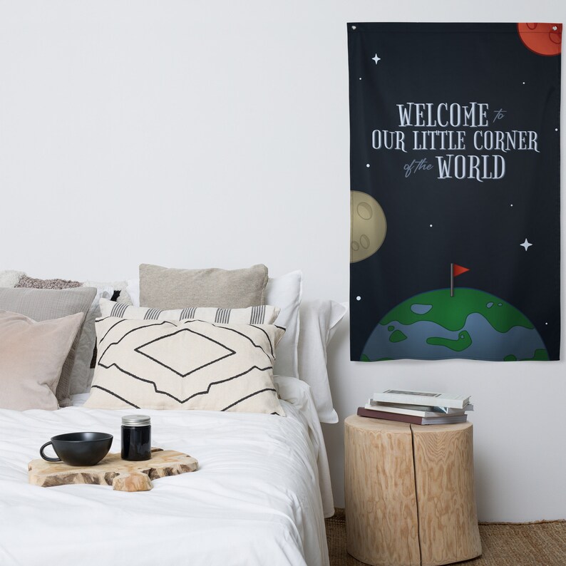 Flag, Our Corner of the World Quote Tapestry Wall Hanging Etsy