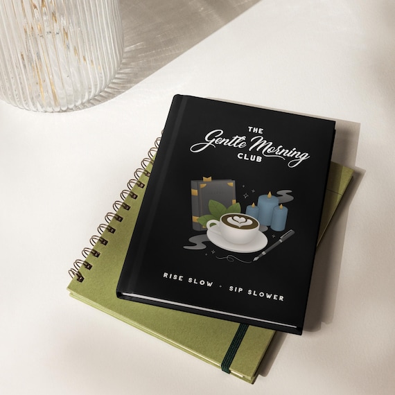 Gentle Morning Club Hardcover Journal Social Club Lined Aesthetic Notebook for Writers and Coffee Lovers Cozy Self Care Gift for Journalers