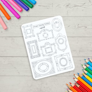 Coloring Stickers, Frames Sticker Sheet