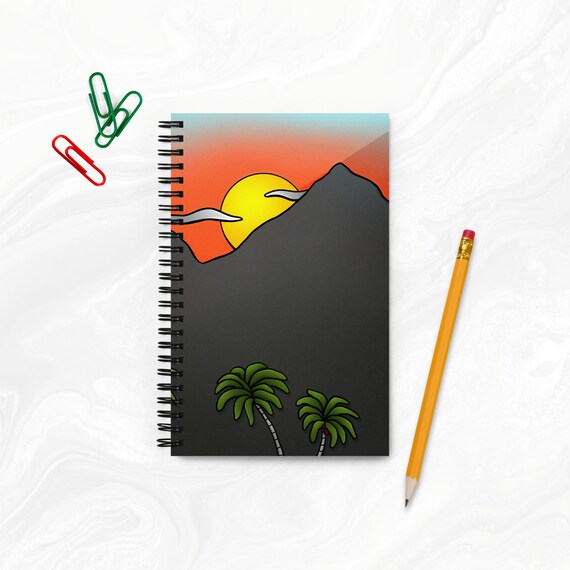 Sunset Dot Grid Spiral Notebook Landscape Art Journal