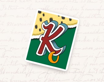 Letter K Vinyl Sticker, Monogram Typography Decal