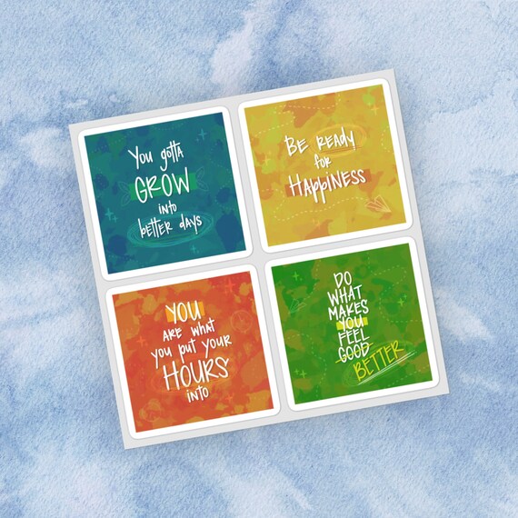 Motivational Quote Vinyl Sticker Set Inspirational Type Laptop and Water Bottle Waterproof Decals