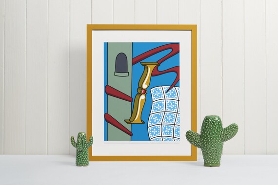 Letter I Wall Art Print Monogram Typography Poster Unique Initial Gift for Nursery or Office Deocr Artistic Alphabet Sign