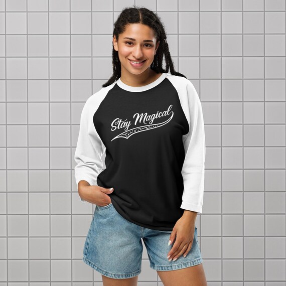 Stay Magical Raglan T-shirt Witchy Baseball Tee Fantasy Quote Shirt Whimsical Casual Top for Fall