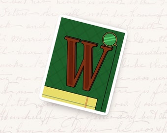 Letter W Vinyl Sticker, Monogram Typography Art Decal