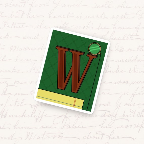 Letter W Vinyl Sticker Monogram Typography Waterproof Decal Unique Initial Gift for Water Bottles and Reading Tablets Storybook Alphabet