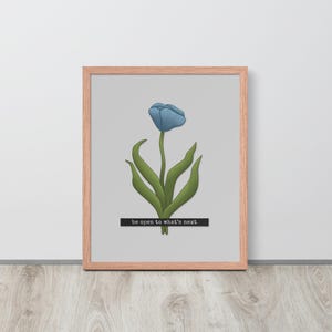 Motivierendes Zitat Typ Poster Be Open Floral Wall Art Print Gallery Wall Print
