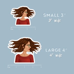 Girl in Glasses Portrait Vinyl Sticker image 10