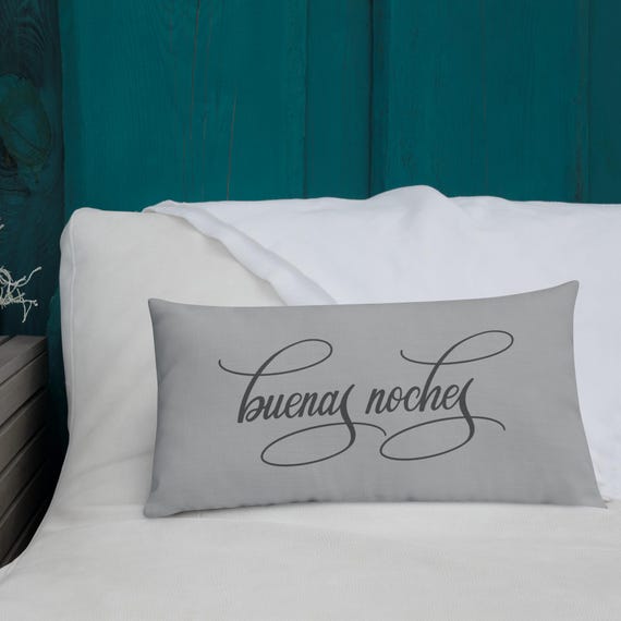 Buenas Noches Throw Pillow Good Night Quote Bedroom Nursery Pillow for Guest Bedroom