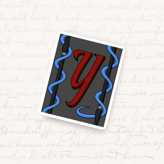 Letter Y Vinyl Sticker Bold Monogram Typography Waterproof Decal Unique Initial Gift for Water Bottles and Journals Storybook Alphabet Art