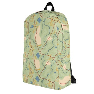 Road Map Backpack Travel Print Book Bag Gift for Map Lovers Water ...