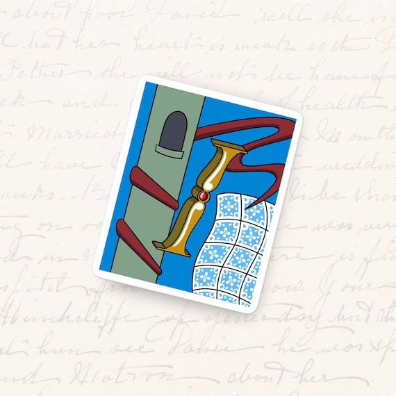 Letter I Vinyl Sticker Artistic Monogram Waterproof Decal Unique Initial Gift for Journals Water Bottles and Reading Tablets