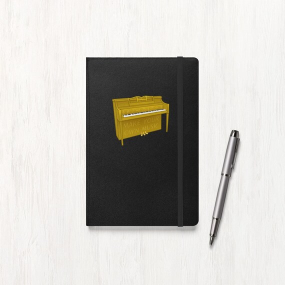 Motivational Quote Hardcover Journal Make Your Own Music Piano Lined Notebook Gift for Student