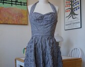 Vintage 1950s Ceil Chapman Dress Cocktail Dress Set Halter Dress Matching Bolero Jacket Clutch Shelf Bust Full Ruched Skirt M