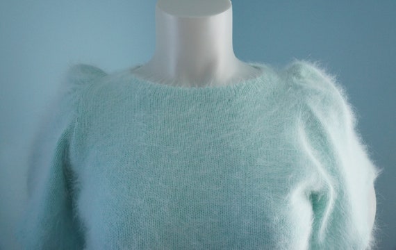 Vintage 1970s Mary Farrin Sweater / Mint Green An… - image 5