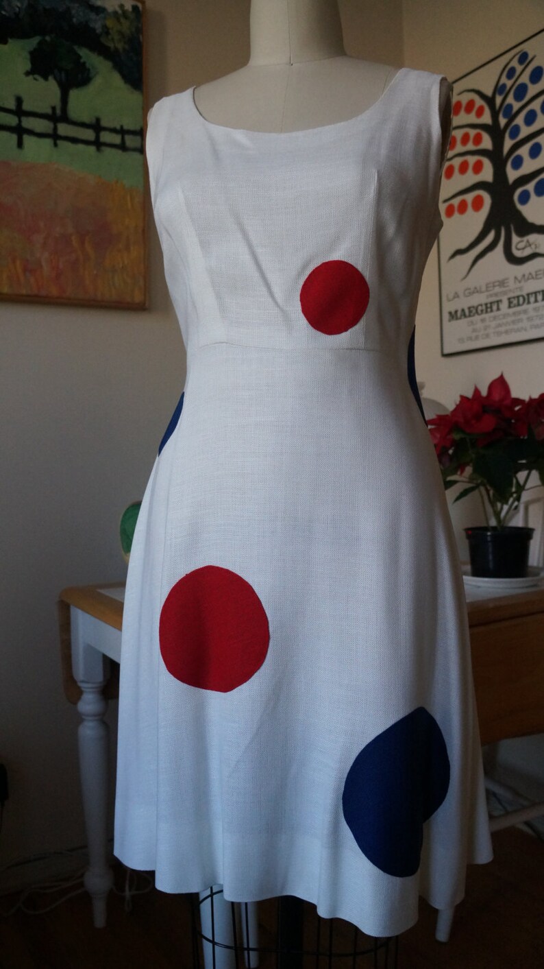 1960s Linen Dot Coat or Dress