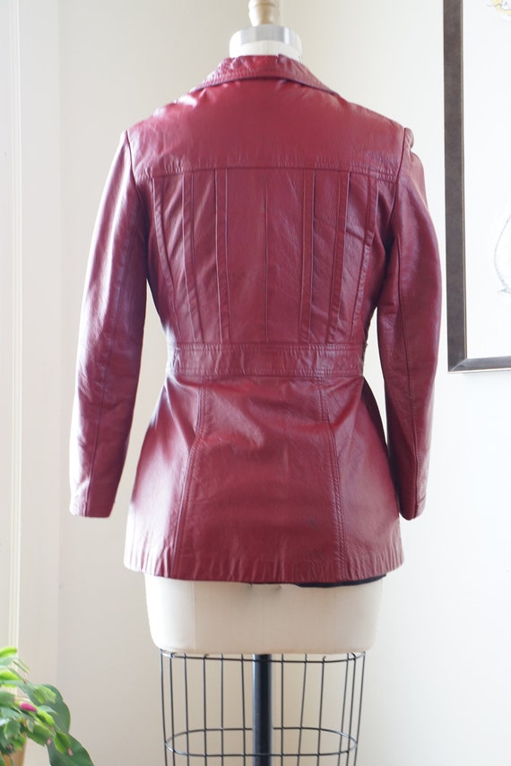 Vintage 1970s Leather Jacket / Red Leather Jacket… - image 5