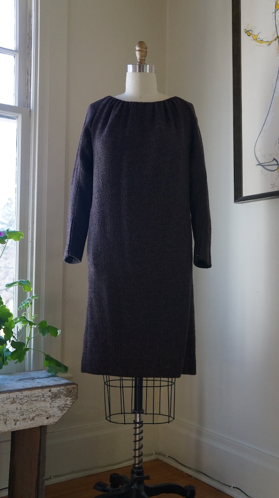 Vintage 1960s Pauline Trigere Dress / Homespun Twe