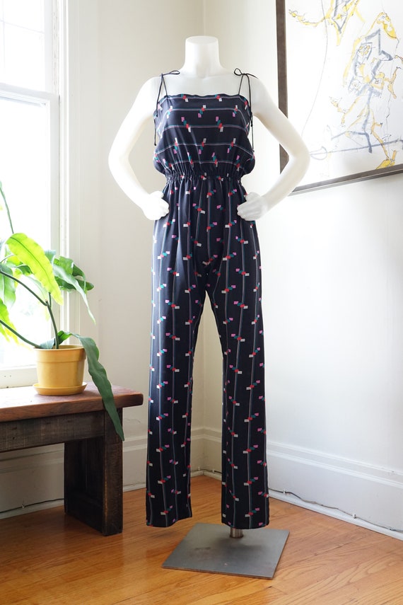 Vintage 1980s Jumpsuit Irene Tsu Joseph Magnin / S