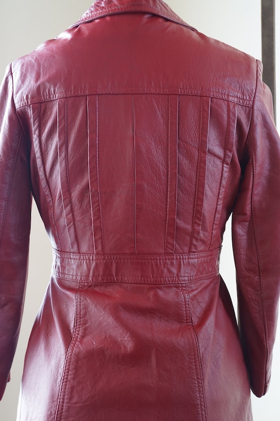 Vintage 1970s Leather Jacket / Red Leather Jacket… - image 6