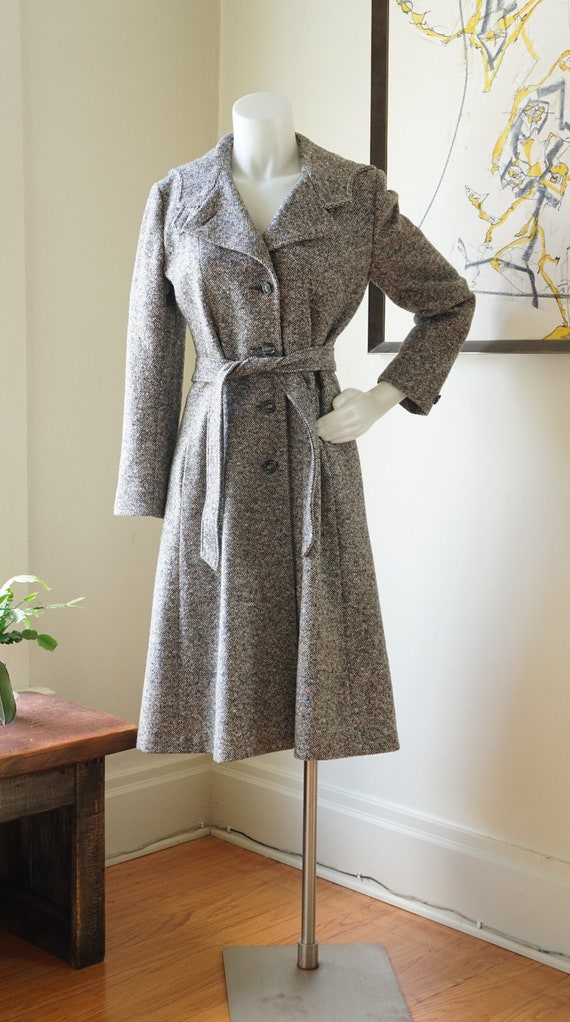 Vintage 1970s Trench Coat / Jill Jr. / Tweed Princ