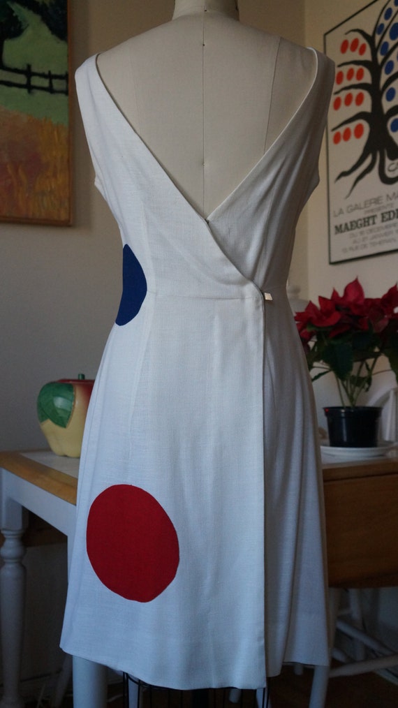 Vintage 1960s Linen Dress / Mod Dress / Linen Wra… - image 3