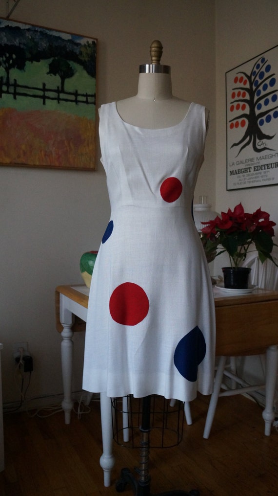 Vintage 1960s Linen Dress / Mod Dress / Linen Wra… - image 1