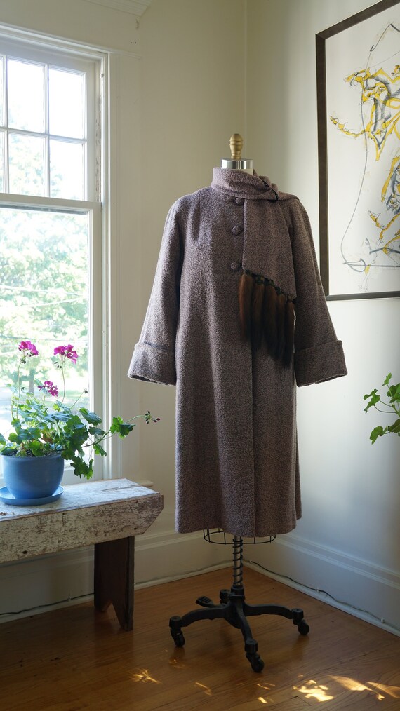 boucle swing coat
